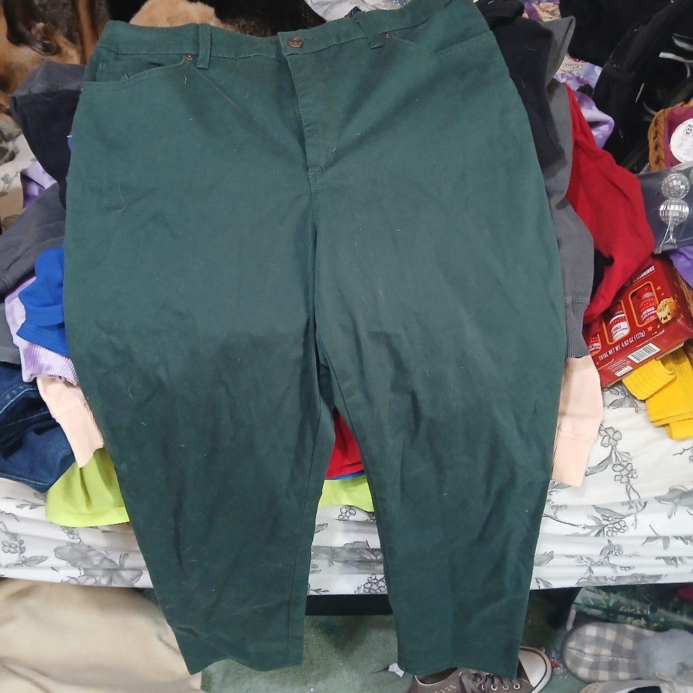 Gloria Vanderbilt Women's Dark Green Chinos